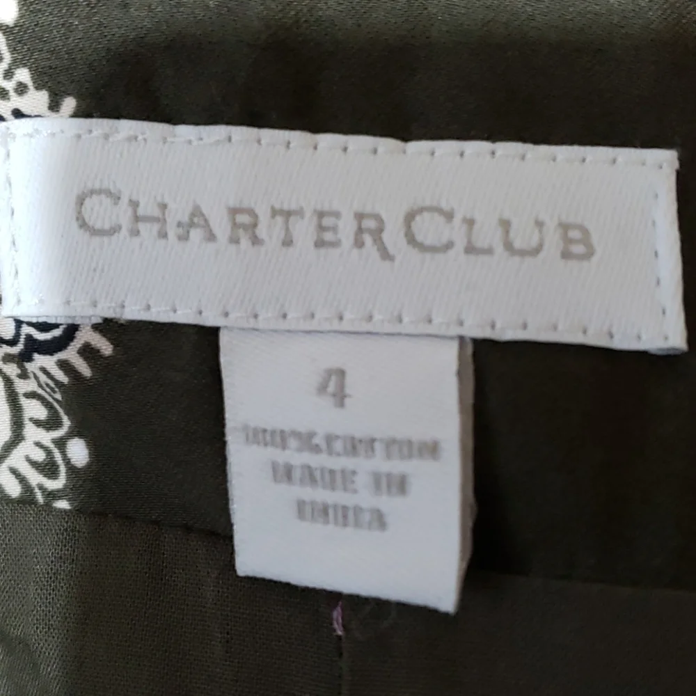 Charter club boho pattern green cream midi skirt - Picture 6 of 6